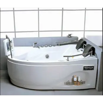 White Double Side Massage Bath Tub